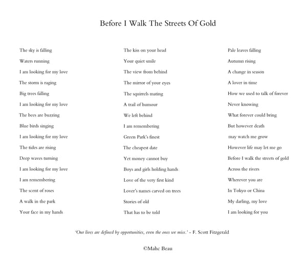 Before I Walk The Streets Of Gold 200g