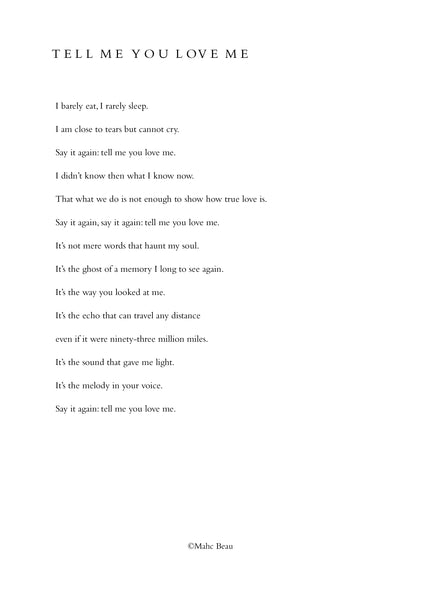 Tell Me You Love Me 300g & 600g with complimentary poem™