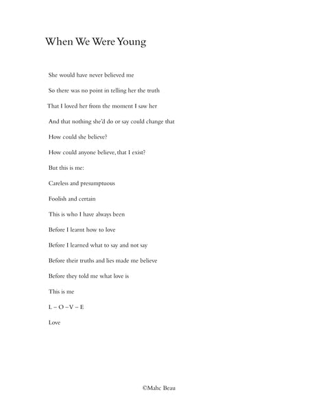 When We Were Young 300g & 600g with complimentary poem™