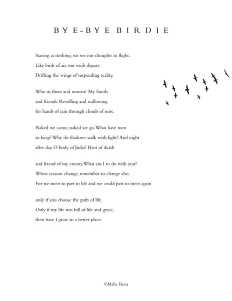 Bye Bye Birdie 300g & 600g with complimentary poem™